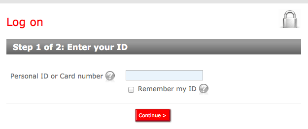 First page for the Santander Online Banking Login